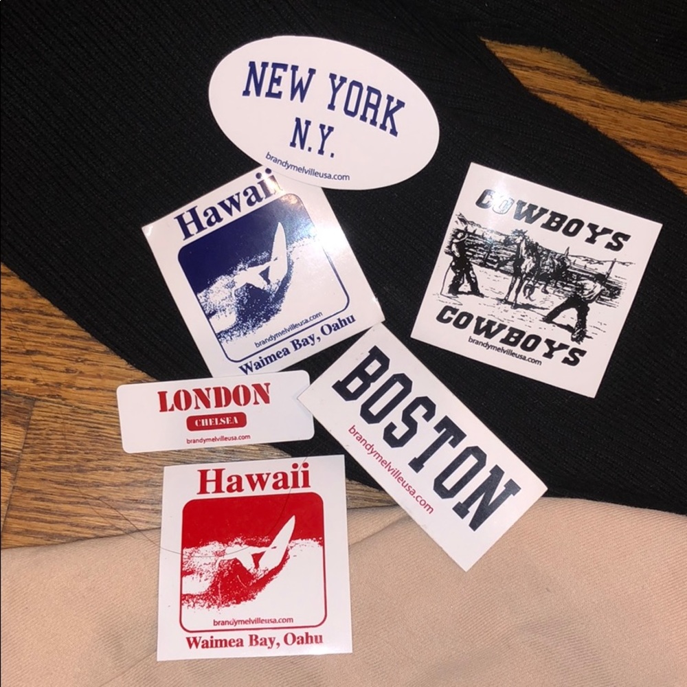 Brandy Melville stickers set ❤️💙🖤